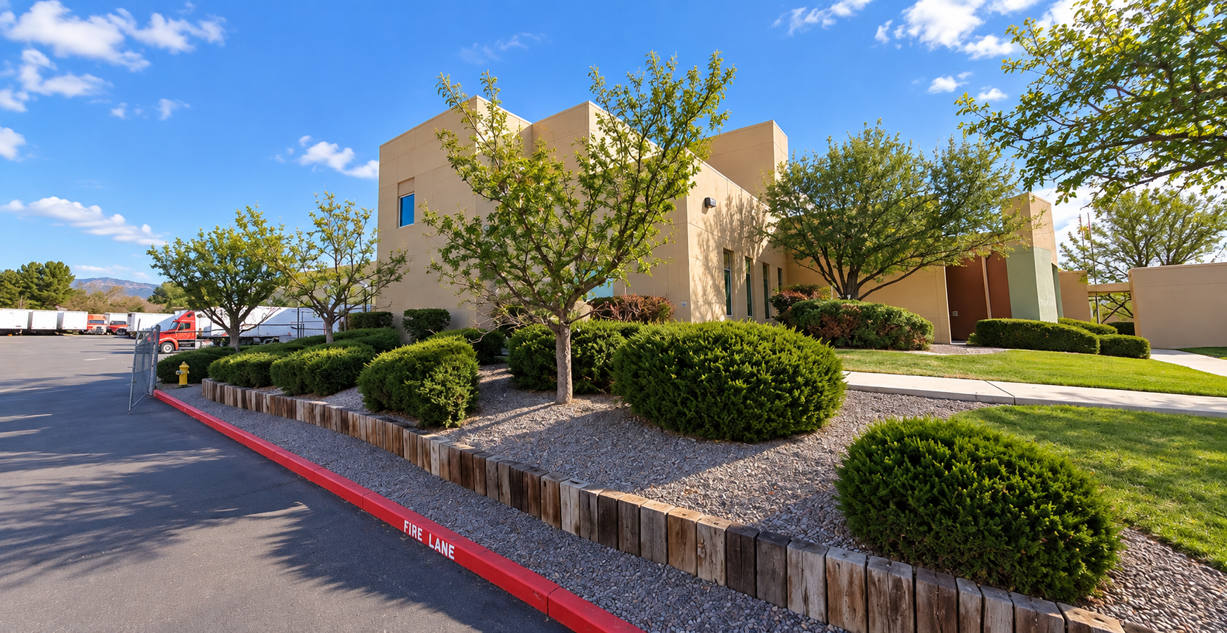 Front exterior view of the SupplyOne packaging facility in Albuquerque, New Mexico.