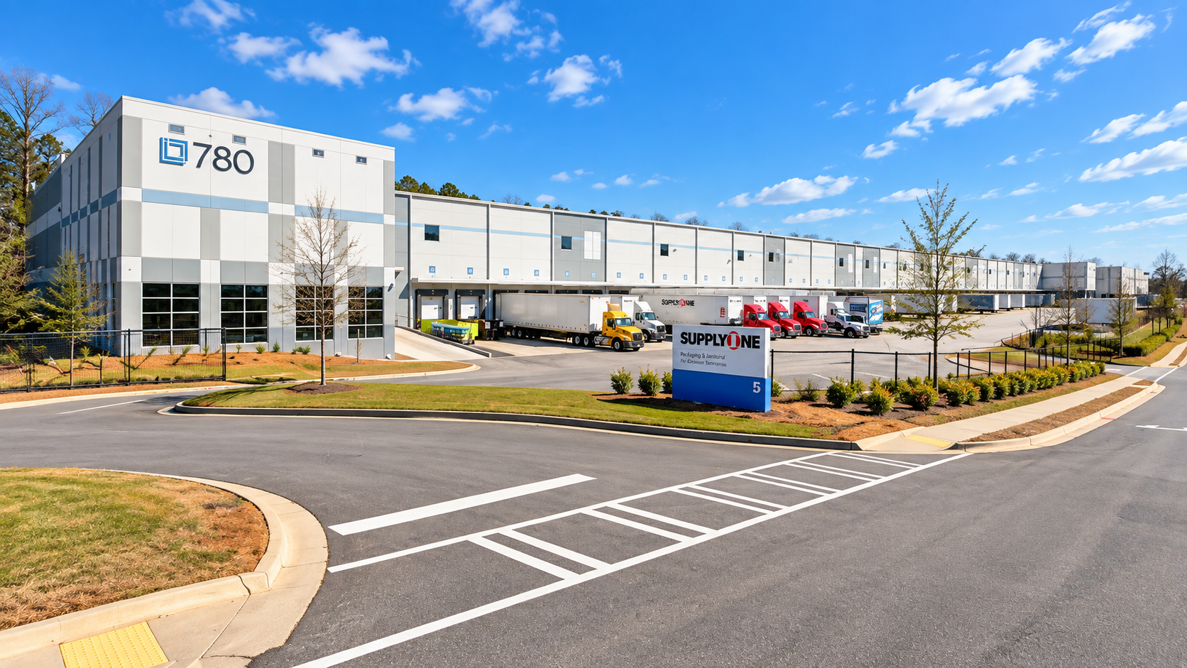 Exterior of SupplyOne's industrial packaging and distribution facility in Austell, GA.